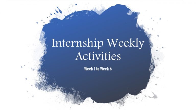 Internship Weekly Marketing Activities