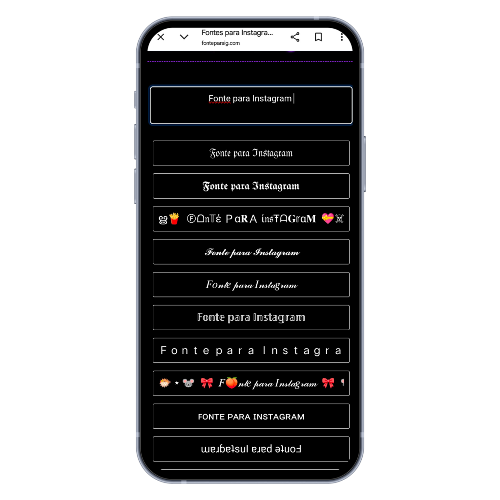 Escolha um estilo de fontes para Instagram 1