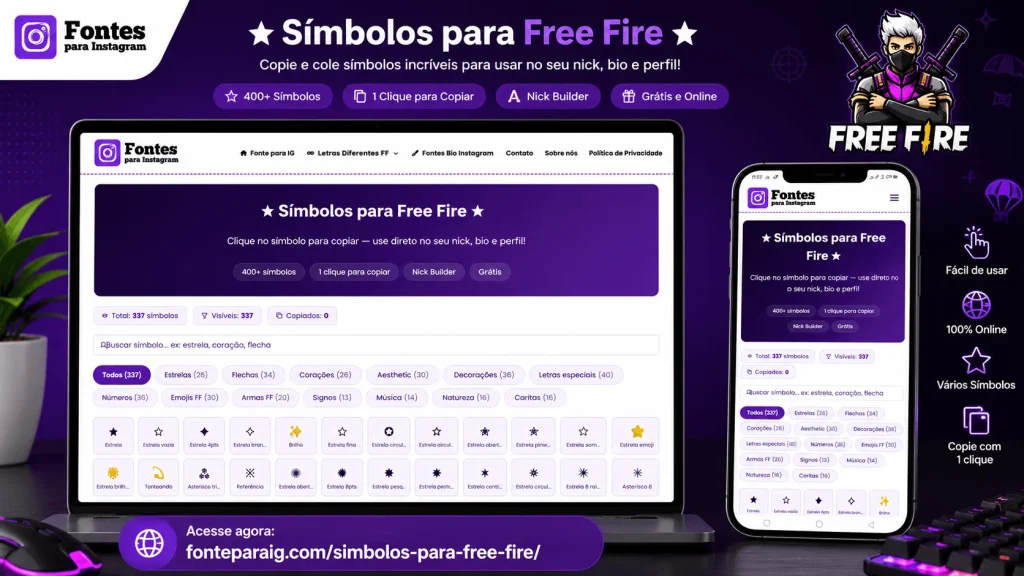 Símbolos para Free Fire